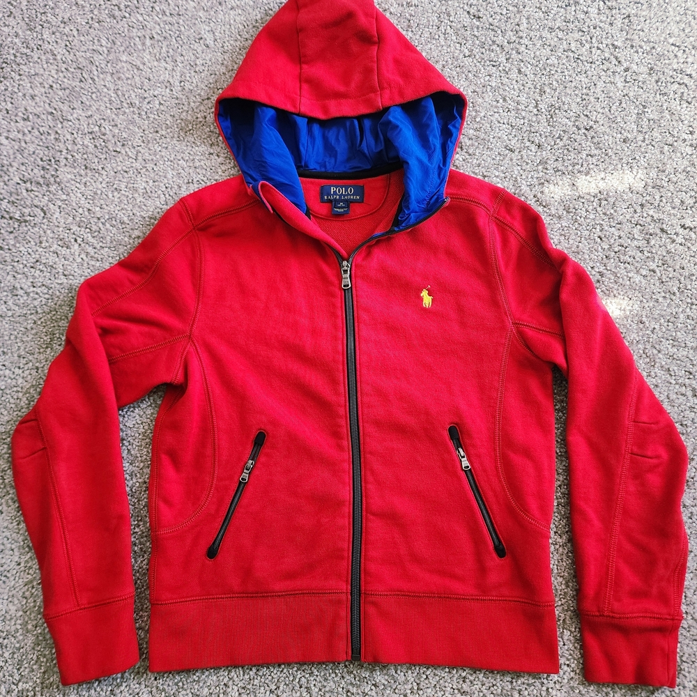 Polo by Ralph Lauren Red Hooded Zip Sweatshirt - Kids